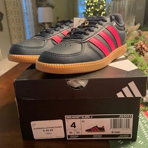 Adidas Kids Breaknet Sleek J Shoes - Navy and Pink
